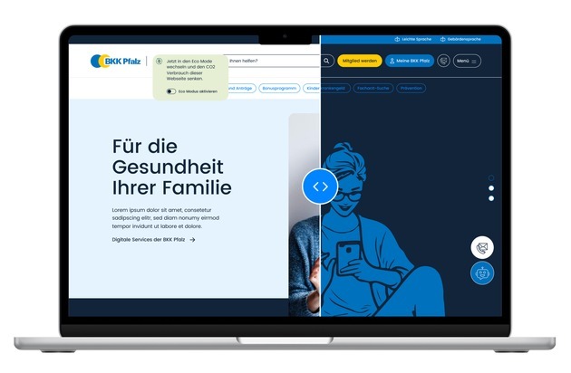 BKK Pfalz: BKK Pfalz setzt mit Website Zeichen für Nachhaltigkeit und reduziert digitalen CO2-Fußabdruck