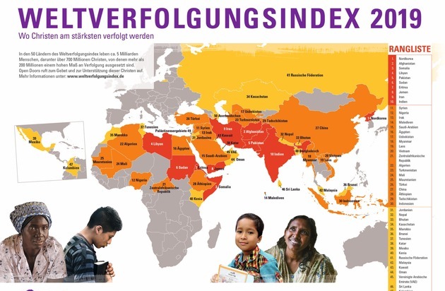 Open Doors Deutschland e.V.: Alarmierende Zunahme der Christenverfolgung in China und Indien / Open Doors veröffentlicht den Weltverfolgungsindex 2019