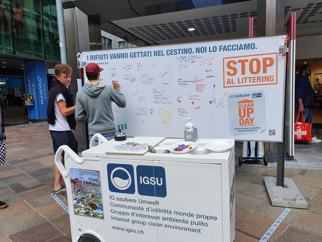Comunicato stampa: «Uniti contro il littering: azione presso l&#039;area di servizio di Bellinzona»