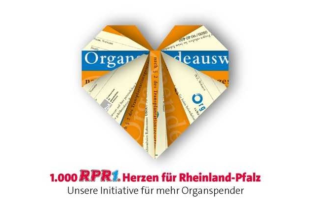 1000 Herzen für Rheinland-Pfalz - RPR1. startet fünf Wochen lang große Initiative für die Organspende!