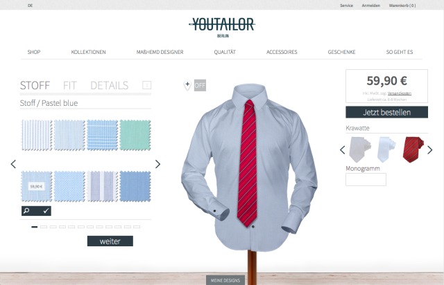 YOUTAILOR erfindet sich neu / Der Berliner Online-Maßhemden-Hersteller startet mit neuer Webseite, eigenen Kollektionen und neuer Markenstrategie