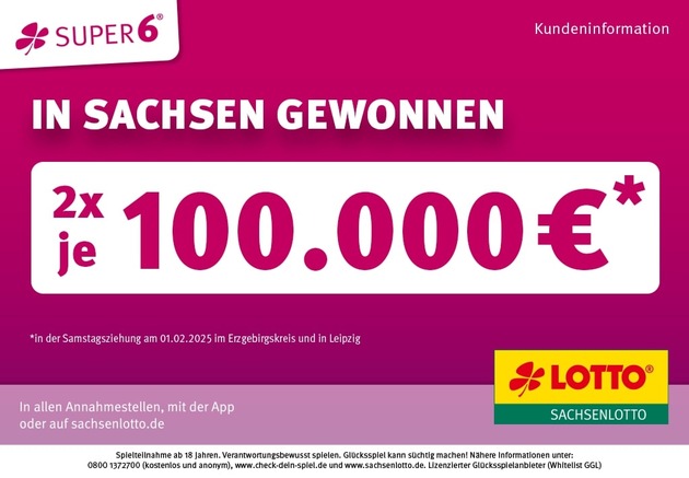 Glückssträhne in Sachsen hält an:  -	Leipziger gewinnt 930.640 Euro mit Eurojackpot