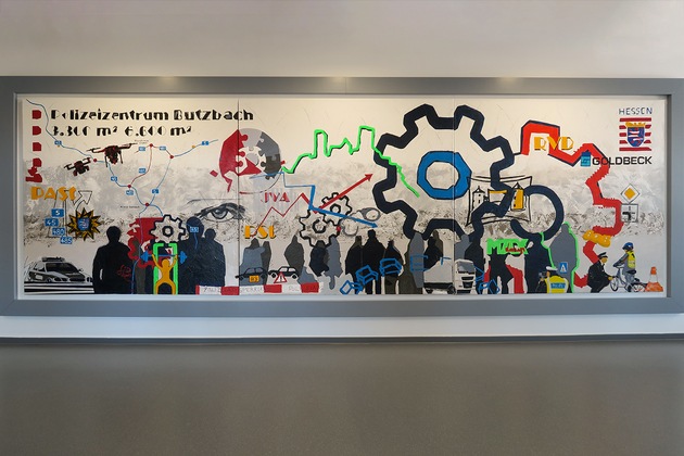 POL-GI: Kunstwerk von Liane Bellmann verschönert das Polizeizentrum Butzbach