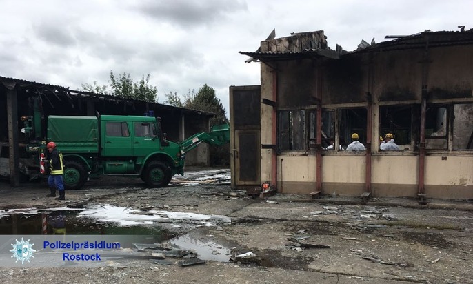 POL-HRO: Ein Toter bei Explosion einer Lagerhalle in Zierzow (2. Ergänzungsmeldung)