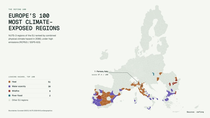 Wiener Klimarisiko-Unternehmen ver&ouml;ffentlicht eigenes Ranking der 100 klimaexponiertesten Regionen Europas