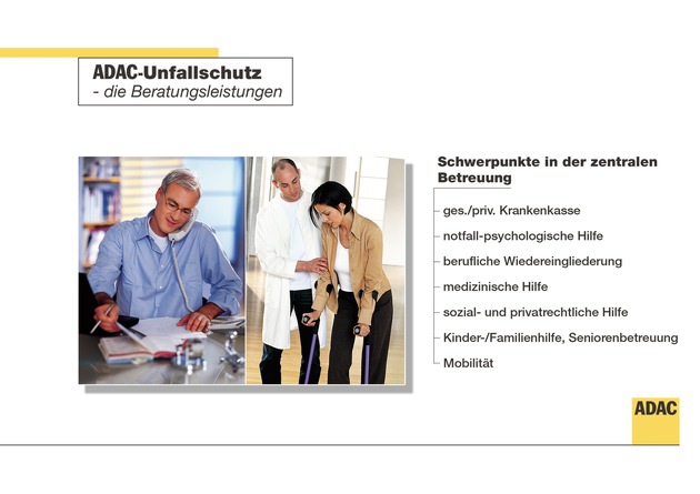 Neues Angebot ab 1. Mai / ADAC-Unfallschutz setzt auf Rundumbetreuung / Niedrige Prämien, überdurchschnittliche Leistungen