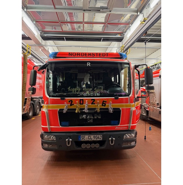 FW Norderstedt: Pressemitteilung - Feuerwehr Norderstedt Erste Lagemeldung zum Start der Silvesterbereitschaft 2025/2026 (Stand: 31.12.2025, 18:00 Uhr)