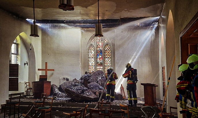 POL-NB: Brand der Sankt Jürgen Kapelle in Wolgast