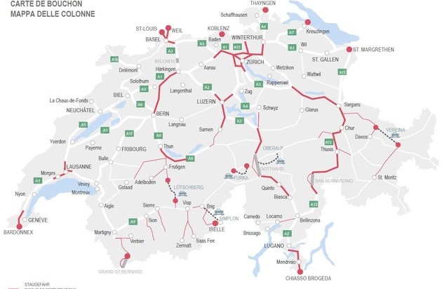 Touring Club Schweiz/Suisse/Svizzero - TCS: Stau Sommerferien 2020: Anders als sonst...