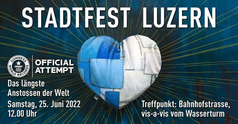 Guinness Weltrekordversuch am Stadtfest Luzern: Längstes Anstossen der Welt