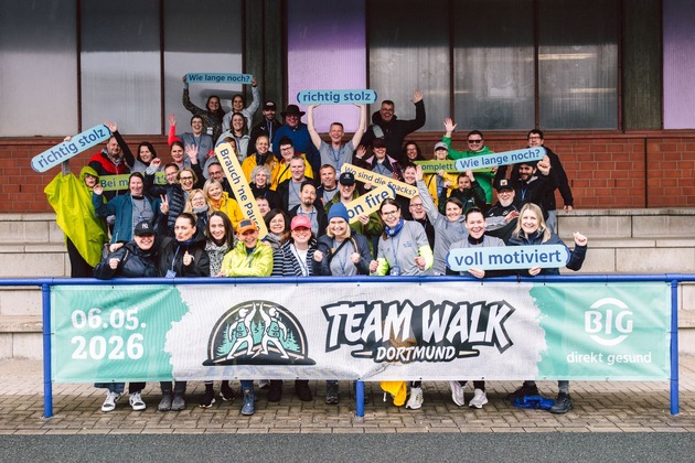 BIG direkt gesund als Gesundheitspartnerin dabei: Team Walk mit Teamgeist, guter Laune und Regenjacken