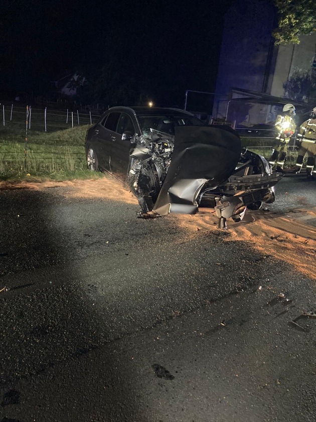 FW Lehrte: PKW fährt gegen Baum