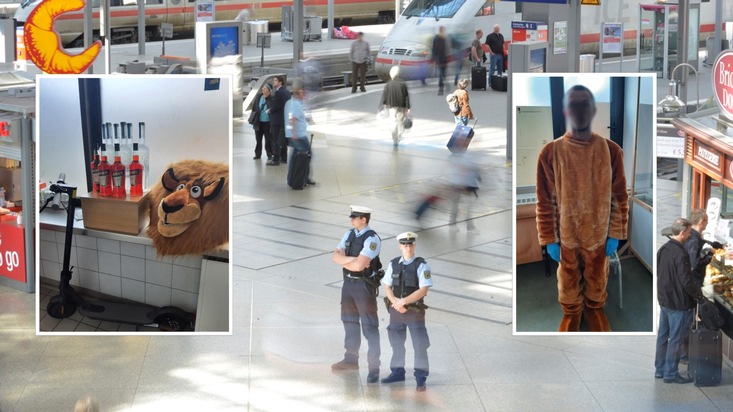 Bundespolizeidirektion München: Löwe auf Beutezug / 31-Jähriger Dieb kostümiert im Hauptbahnhof