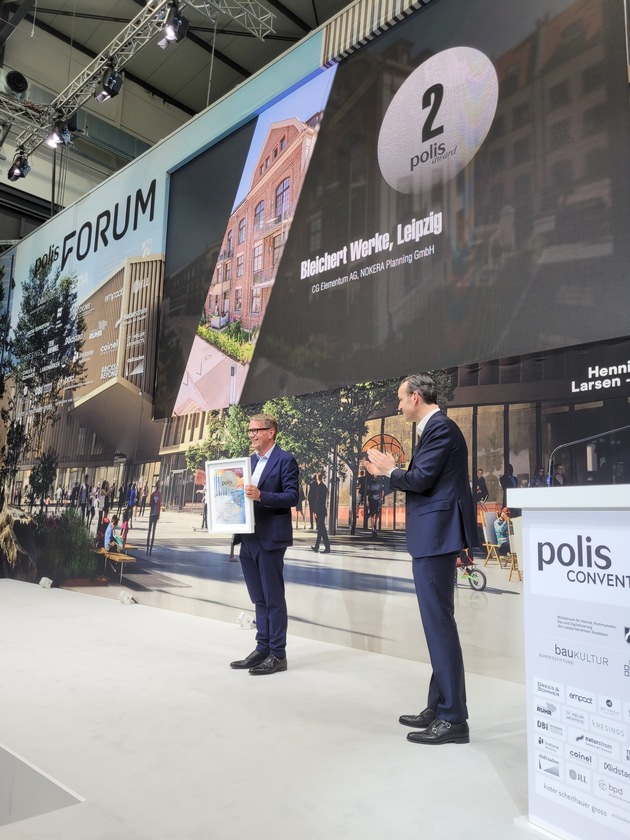 Medieninformation | CG Elementum gewinnt den 2. Platz beim polis Award 2024 mit der Quartiersentwicklung „Bleichert Werke“