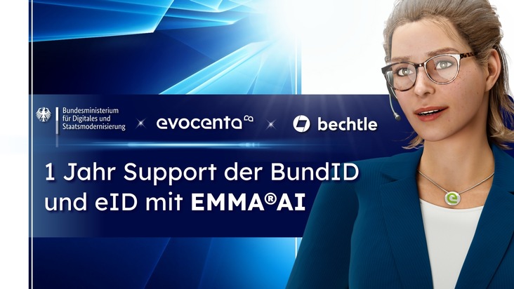 evocenta GmbH: Ein Jahr EMMA&reg;AI im BundID-Support: KI-gest&uuml;tzter B&uuml;rgerservice bew&auml;hrt sich im Betrieb