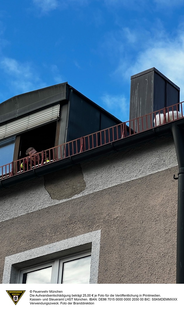 FW-M: Hund auf dem Dach (Milbertshofen)