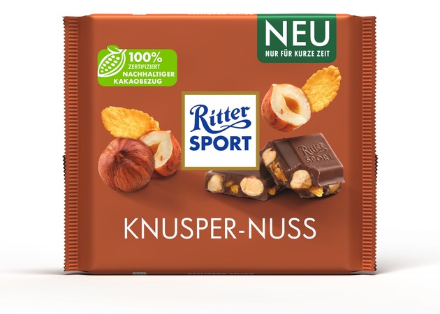 Ritter Sport Knusper Nuss 250 Gramm und neuer Look fürs Schokoquadrat