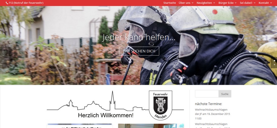 FW Menden: Website der Feuerwehr Menden erstrahlt in neuem Glanz