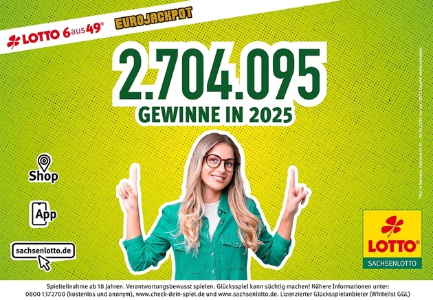 Sachsenlotto macht Millionäre: Vier LOTTO-Millionäre im ersten Halbjahr 2025