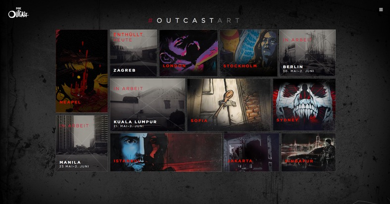 &quot;OUTCAST ART&quot;: Fox startet globale Streetart-Aktion zum Launch der neuen Kirkman-Serie