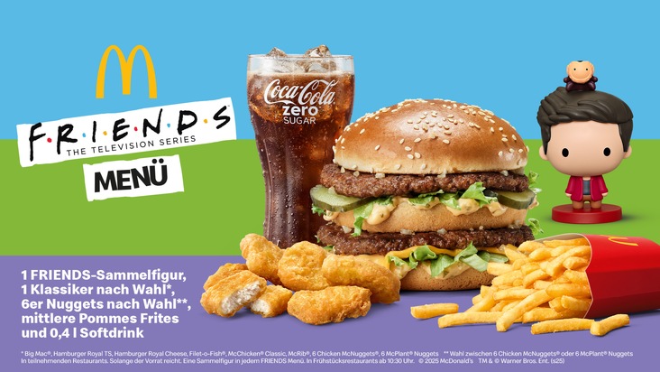 Nostalgie trifft Sammelspaß: McDonald&apos;s Deutschland und Kultserie FRIENDS lancieren neues Menü