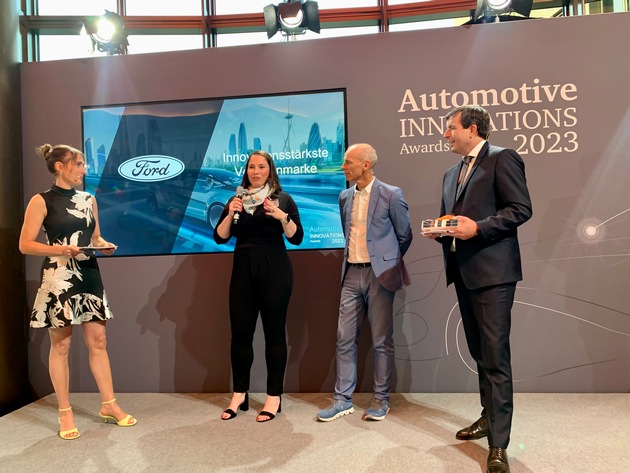 Ford erhält AutomotiveINNOVATIONS Award als &quot;Innovationsstärkste Volumenmarke 2023&quot;