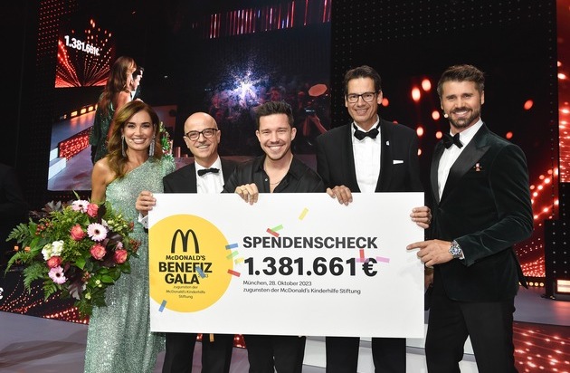 McDonald's Deutschland: McDonald's Benefiz Gala sammelt 1.381.661 Euro Spenden zugunsten der McDonald's Kinderhilfe Stiftung