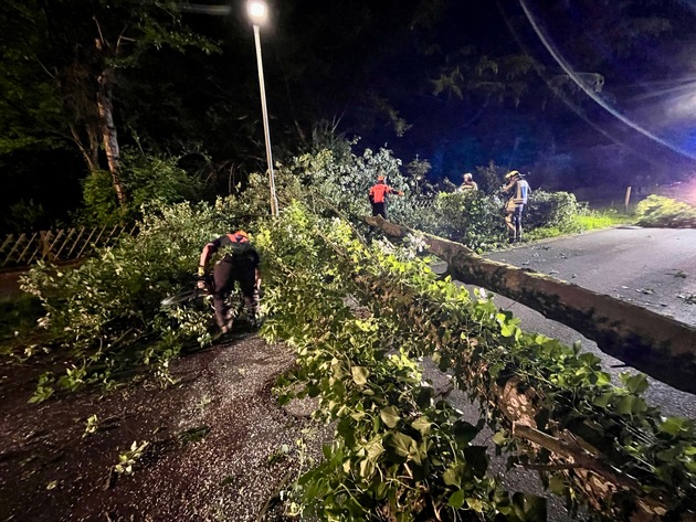 FW Hünxe: Baum blockiert Straße