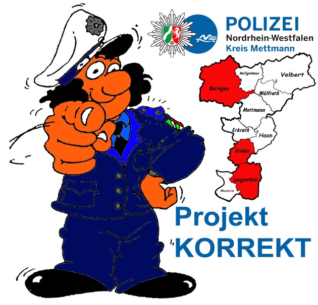 POL-ME: &quot;Projekt Korrekt&quot;: Polizeilicher Schwerpunkteinsatz zur Sicherheit von Fußgängern und Radfahrern - Ratingen / Hilden / Langenfeld - 1905080