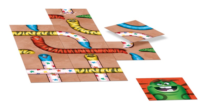 Crazy Worms: Auf die Würmer, fertig, los! Amüsantes Plättchen-Legespiel für die ganze Familie von Piatnik