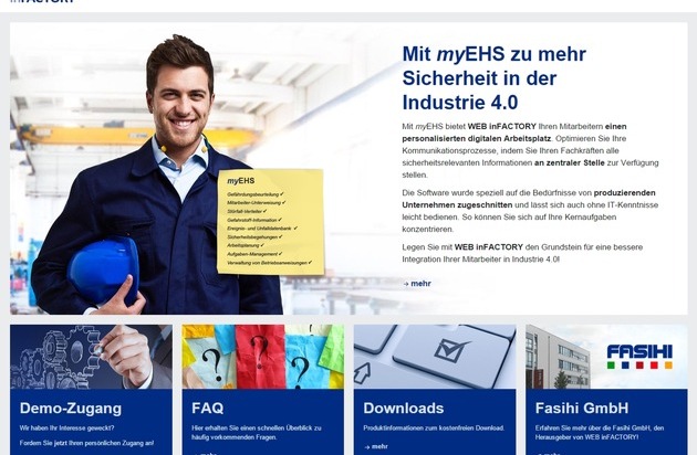 Fasihi GmbH: Neu: Digitaler Arbeitsplatz für mehr Sicherheit im Produktionsprozess / myEHS - Webbasierte Software von Fasihi für die Bereiche Umweltschutz, Gesundheit und Sicherheit