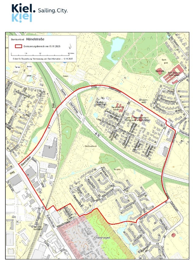 POL-KI: 251113.1 Kiel: Samstag Bombenentschärfung Kiel - Suchsdorf