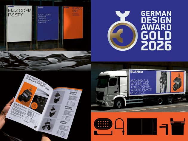 Doppelauszeichnung f&uuml;r BLANCO: German Design Award 2026 in Gold f&uuml;r Produkt- und Markendesign