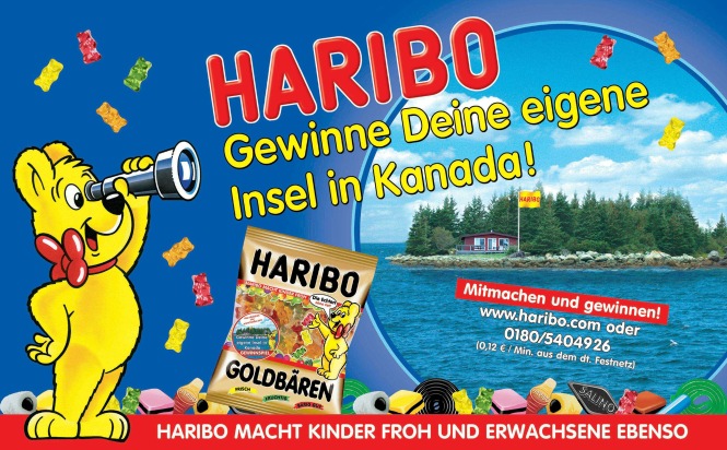 Die Sensation des Jahres! / Gewinne mit HARIBO Deine eigene Trauminsel in Kanada!