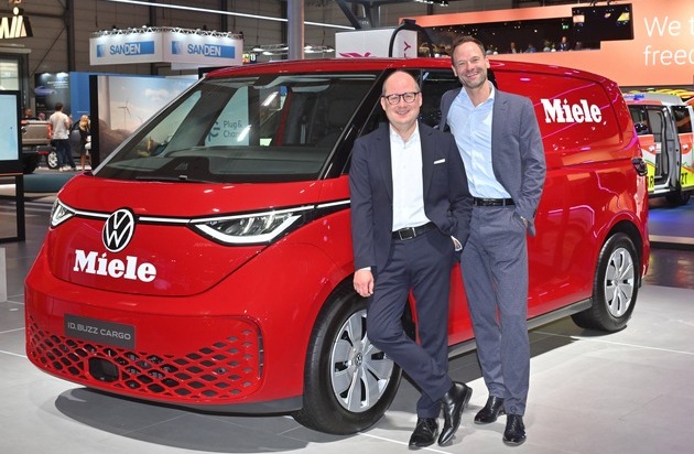Miele & Cie. KG: Miele setzt den ID. Buzz von Volkswagen im Kundenservice ein / Fortführung der langjährigen Zusammenarbeit im Bereich der Elektromobilität / Wichtiger Baustein zur Erreichung der Nachhaltigkeitsziele