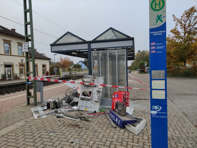 POL-KA: (KA) Bruchsal - Fahrkartenautomat gesprengt