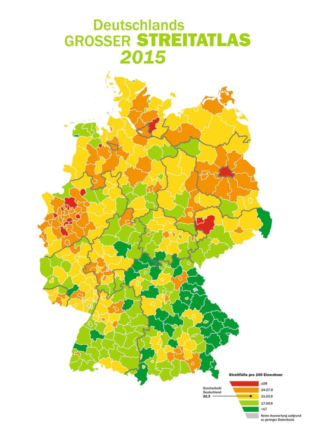 Deutschland streitet immer mehr - Berlin bleibt Nummer eins