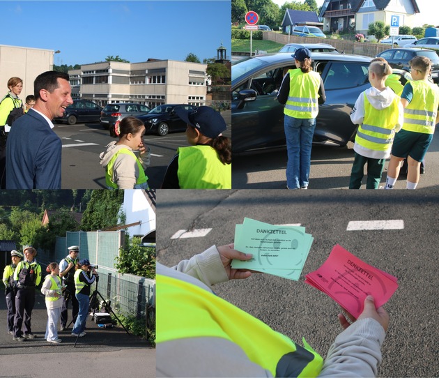 POL-SI: Gemeinsame Verkehrskontrollaktion von Schulkindern und Polizei - es gab einige Denkzettel, aber auch viel Lob für die Verkehrsteilnehmer -#polsiwi