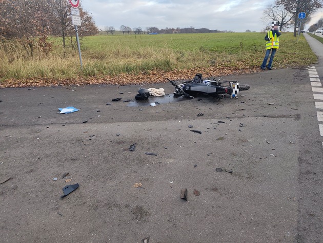 POL-STD: 16-jähriger Motorradfahrer bei Unfall auf der Bundesstraße 3 in Ketzendorf leicht verletzt