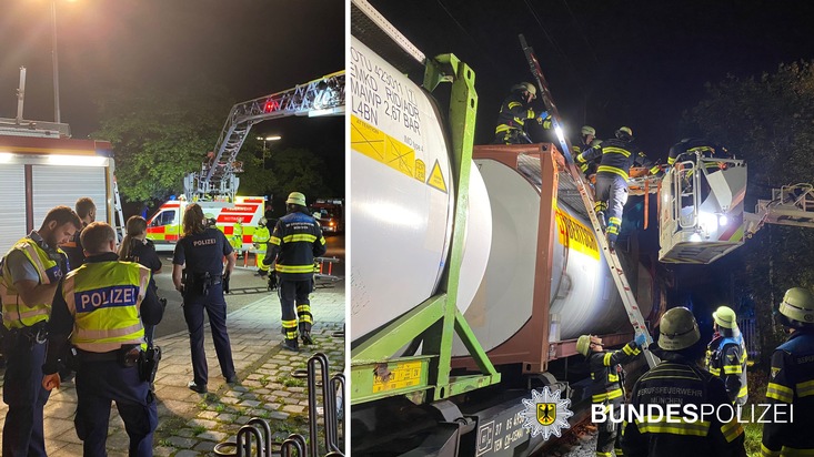 Bundespolizeidirektion München: Schwer verletzt nach Stromunfall / 19-Jähriger klettert auf Kesselwagen: Stromschlag