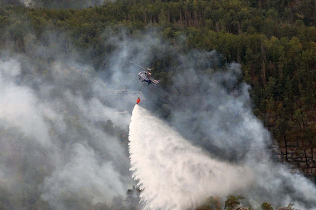 BPOLP Potsdam: Bundespolizei unterstützt Länder vielfach bei Waldbrandbekämpfung durch Einsatz von Hubschraubern und Wasserwerfern