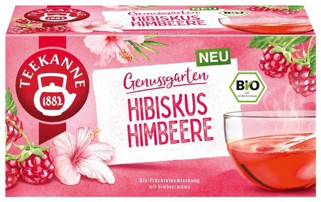 Pressemitteilung: Hibiskus trifft Himbeere: Fruchtiger Zuwachs für den TEEKANNE Genussgarten