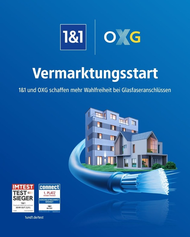 Glasfaser-Tarife von 1&amp;1 ab sofort in Ausbaugebieten von OXG verf&uuml;gbar