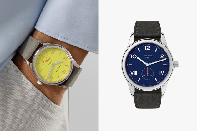 Das ideale Geschenk zum Abitur oder Studienabschluss / Club Campus ist die Einstiegsuhr von NOMOS Glashütte / Jetzt gibt es sie in den Farben Starlight (leuchtendes Gelb) und Night Sky (tiefes Blau)