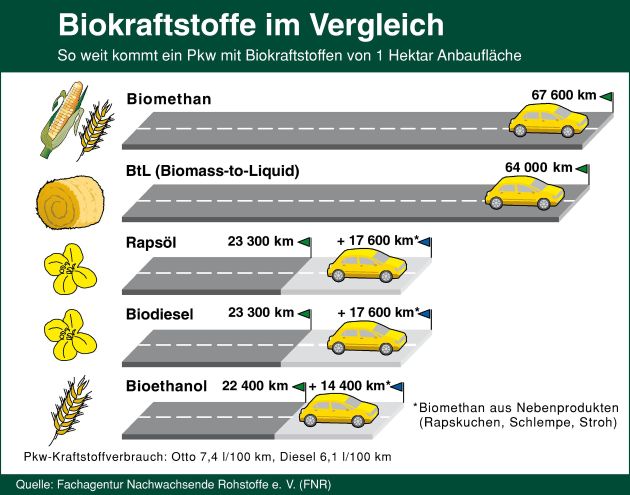 Biokraftstoffe im Vergleich