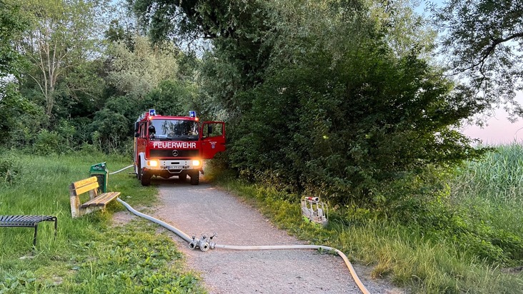 FW Reichenau: Brennender Baum konnte gelöscht werden, 20.06.2024, Reichenau-Mittelzell