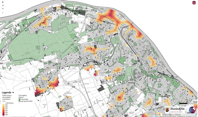 Stadtgrün gegen Hitze: Wie gut erreichen Ingelheimer kühlende Oasen?
