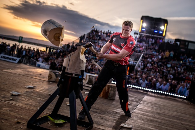 Stihl TIMBERSPORTS® Champions Trophy 2018 in Marseille / Stirling Hart aus Kanada gewinnt den härtesten Wettkampf im Sportholzfällen