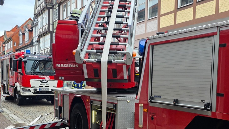 FW Celle: Rauchentwicklung in der Altstadt von Celle