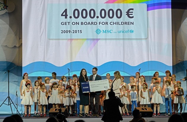 MSC Kreuzfahrten: MSC Cruises sammelt vier Millionen Euro f&uuml;r UNICEF / Das Kreuzfahrtunternehmen unterst&uuml;tzt das Kinderhilfswerk mit der Initiative "Get on Board for Children"